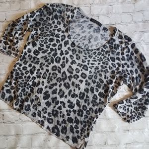 Cest City an August Silk Brand Cheetah Blouse